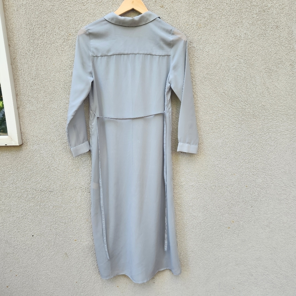 Soft Surroundings Ibiza Maxi Shirt Dress Women's Extra Small Blue Embroidered - Picture 11 of 15
